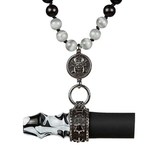 Japona Hookah Persönliches Mundstück - Samurai Beads - Weiß