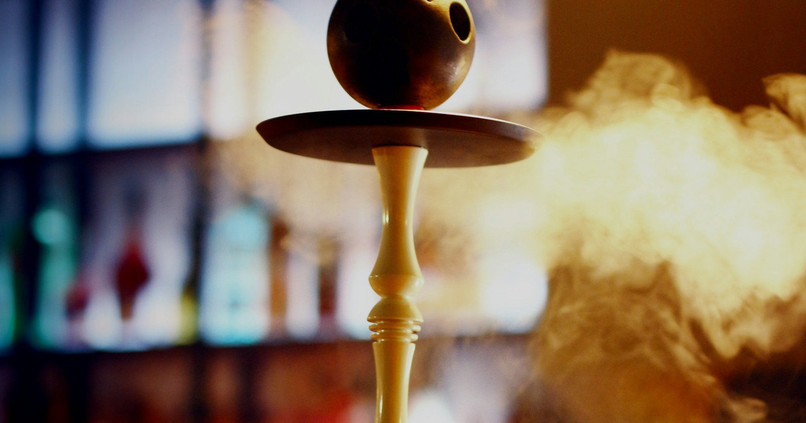 A shisha with smoke