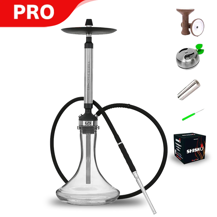 EL-Badia Conceptic Steel Hookah - Silver