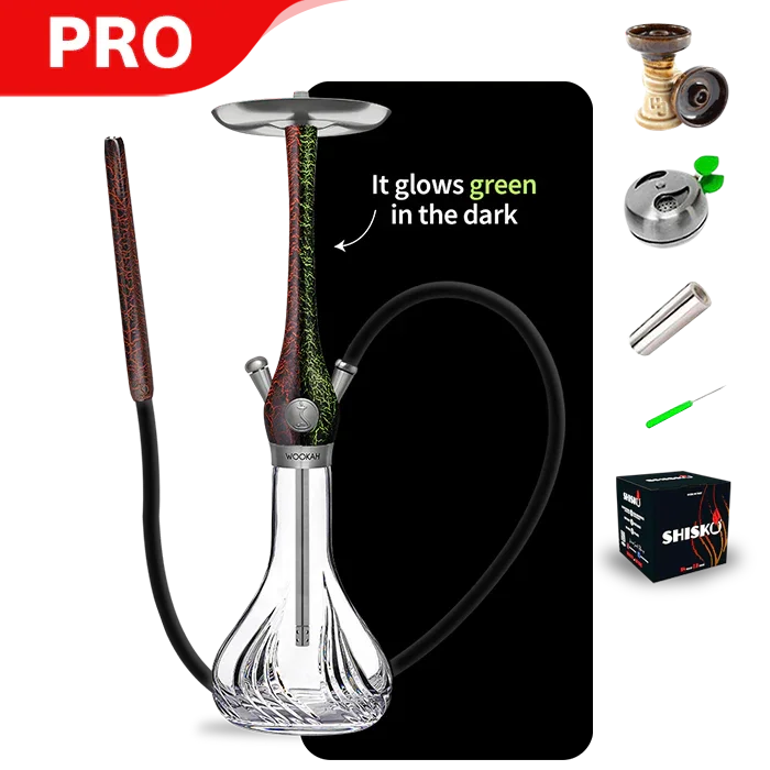 Wookah Lumi Red Mastercut Flames Hookah (Glow in Dark)