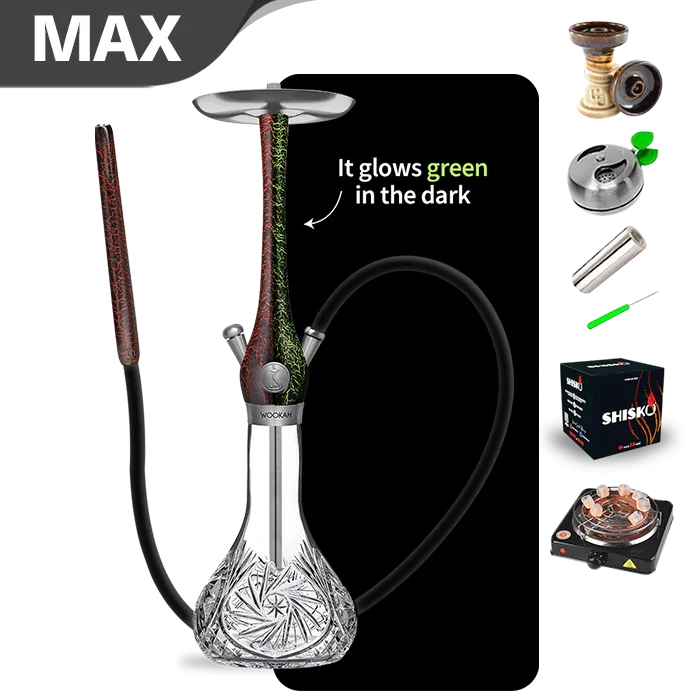Wookah Lumi Red Mastercut Mill Hookah (Glow in Dark)