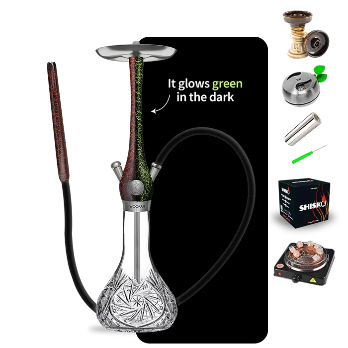Wookah Lumi Red Mastercut Hookah (Glow in Dark)