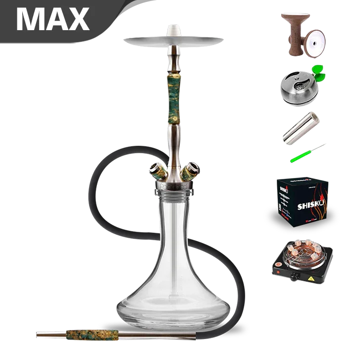 Union Hookah Fibonacci - Stabilised Wood Yellow Green