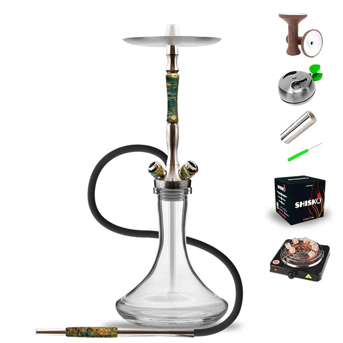 Union Hookah Fibonacci - Stabilised Wood Yellow Green