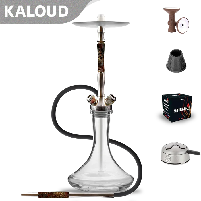Union Hookah Fibonacci - Stabilised Wood Red Grey