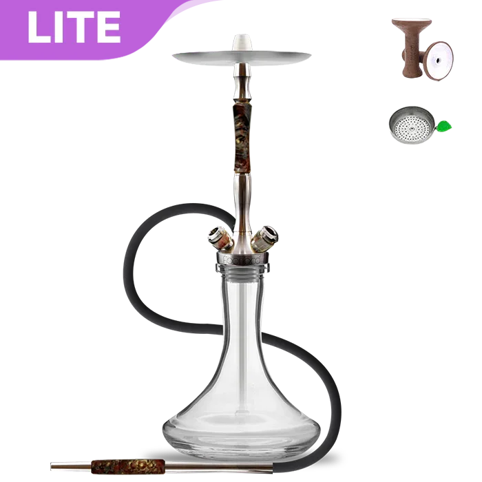 Union Hookah Fibonacci - Stabilised Wood Red Grey