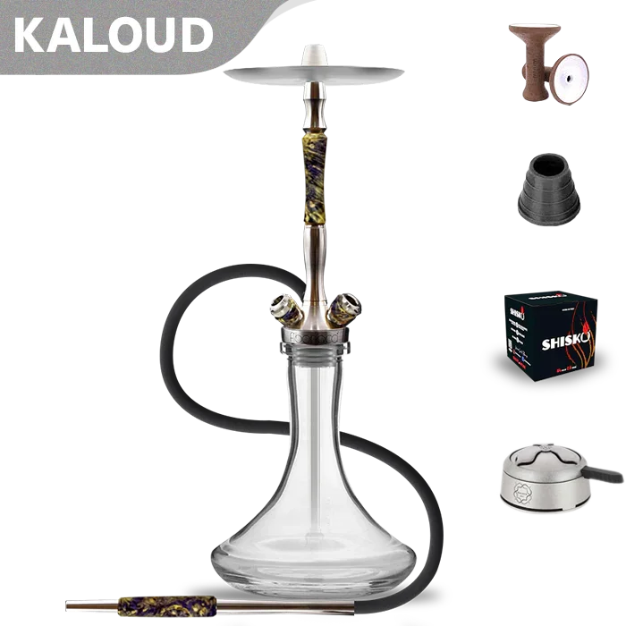 Union Hookah Fibonacci - Stabilised Wood Yellow Purple