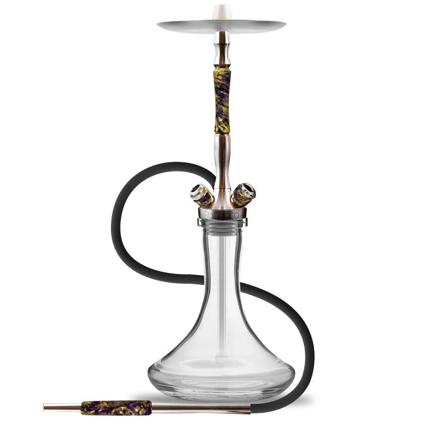 Union Hookah Fibonacci - Stabilised Wood Yellow Purple