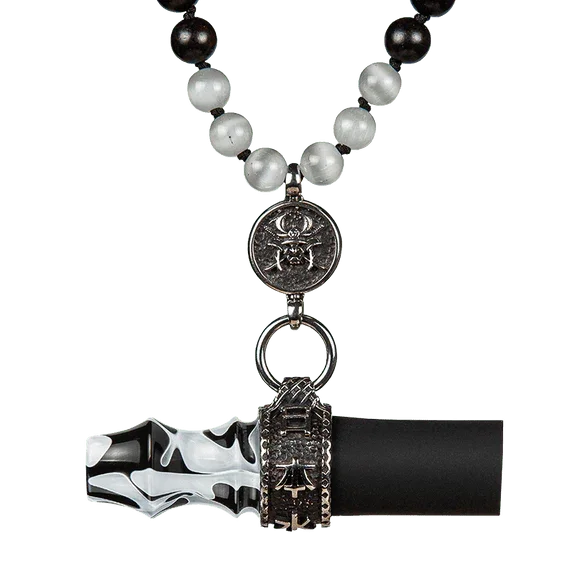 Japona Hookah Persönliches Mundstück - Samurai Beads - Weiß