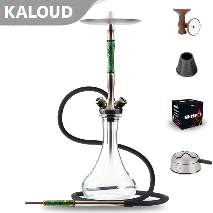 Union Hookah Fibonacci Shisha - Stabilized Wood-Grün