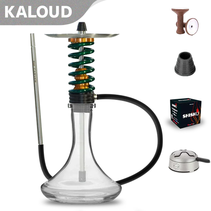 Shi Carver Static Easy Hookah - Gold Emieralde