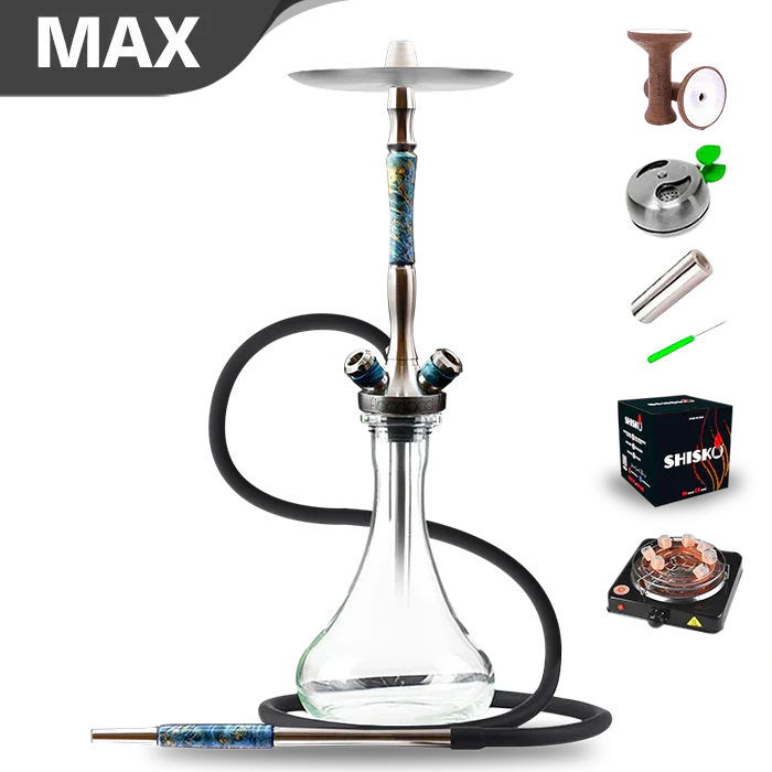 Union Hookah Fibonacci Hookah - Stabilisiertes Holz Blau