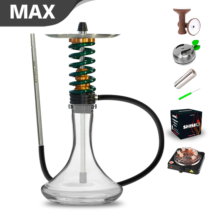 Shi Carver Static Easy Hookah - Gold Emieralde