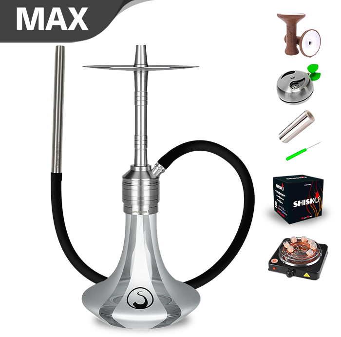 Steamulation Mini Gen. II Hookah - Silver Matt Metalic