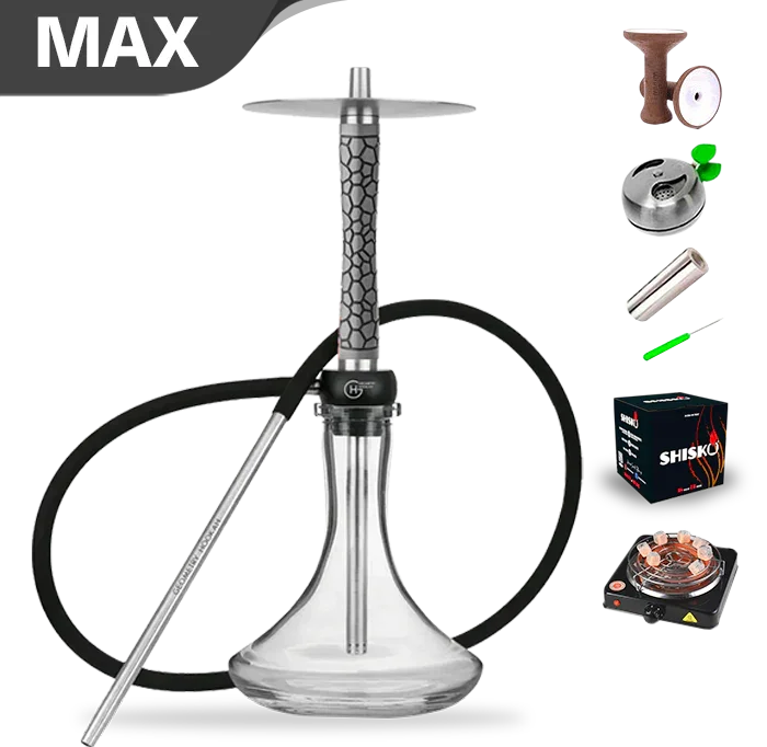Geometry Hookah Little Bro - Stone Grey