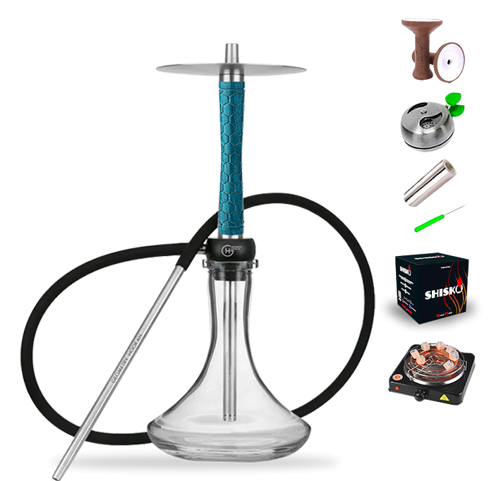 Geometry Hookah Little Bro - Honeycomb Aquamarine