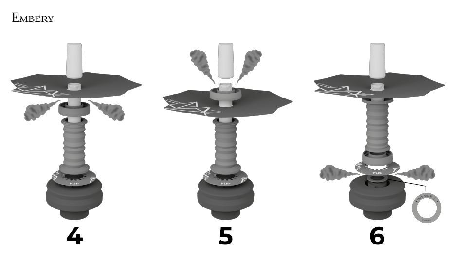 Embery Flip Hookah - Gold Black