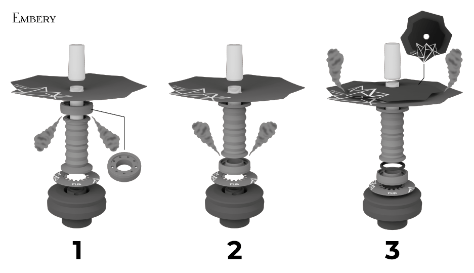 Embery Flip Hookah - Gold Black