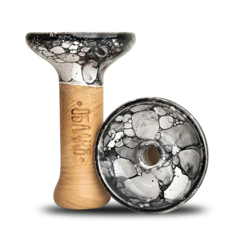 Oblako Phunnel L Glaze Bowl - White Black Marble