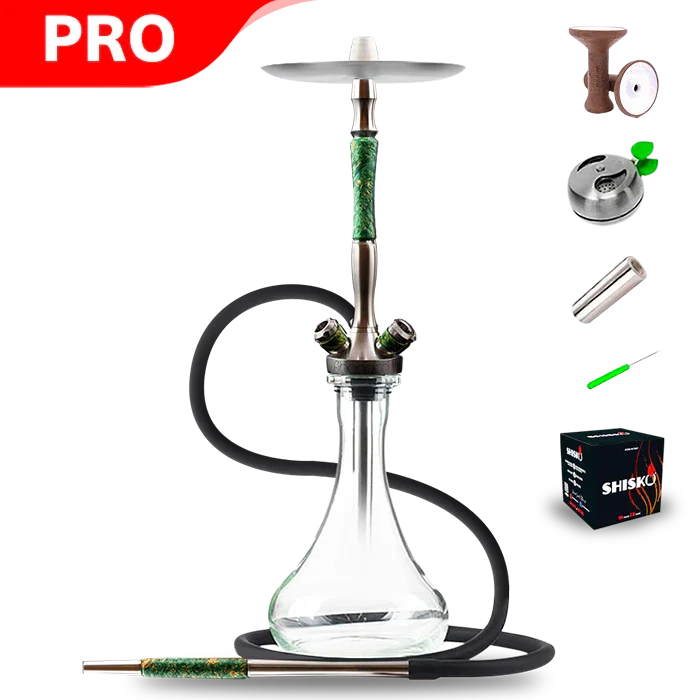Union Hookah Fibonacci Shisha - Stabilized Wood-Grün