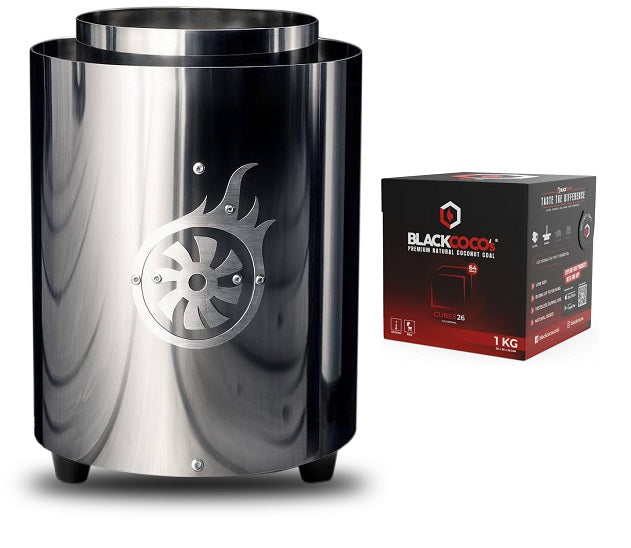 Shisha Turbine Neo Polished Stainless Steel (With Charcoal)