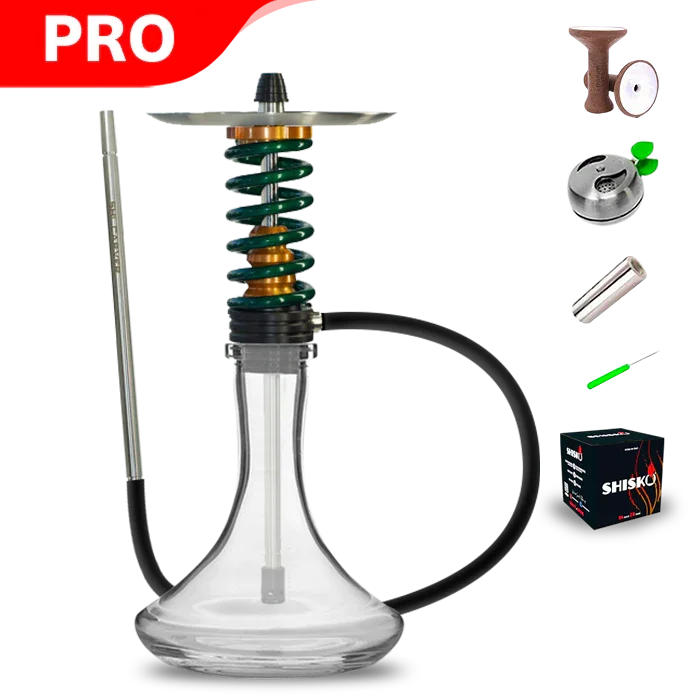 Shi Carver Static Easy Hookah - Gold Emieralde