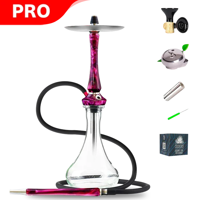 Union Hookah Sleek V2 Full Acrylic - Red Purple