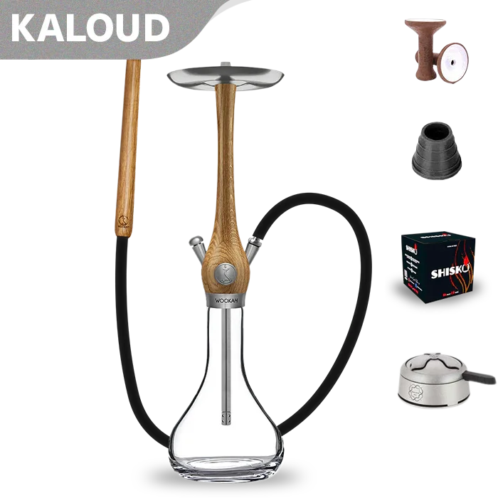 Wookah Oak Smooth Clear Hookah