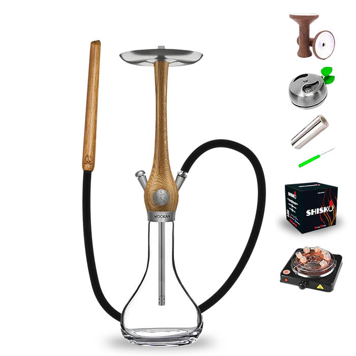 Wookah Oak Smooth Clear Hookah