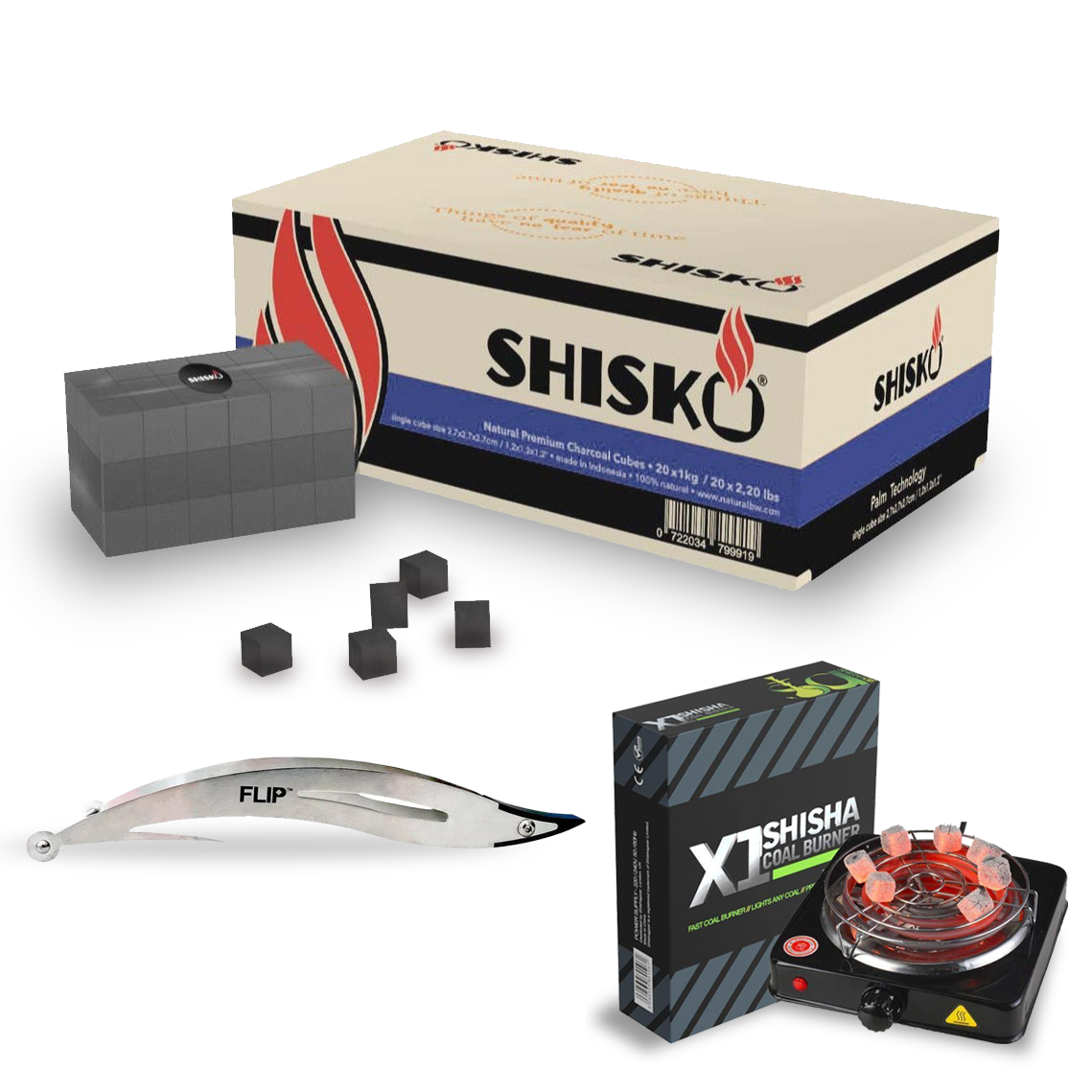 Shisko Lounge Pack 20kg + Flip Tong + X1 Burner