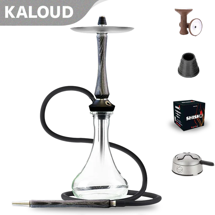 Union Hookah Sleek V2 - Black with Silver