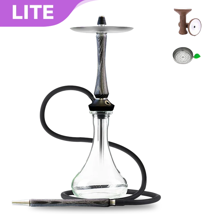 Union Hookah Sleek V2 - Black with Silver