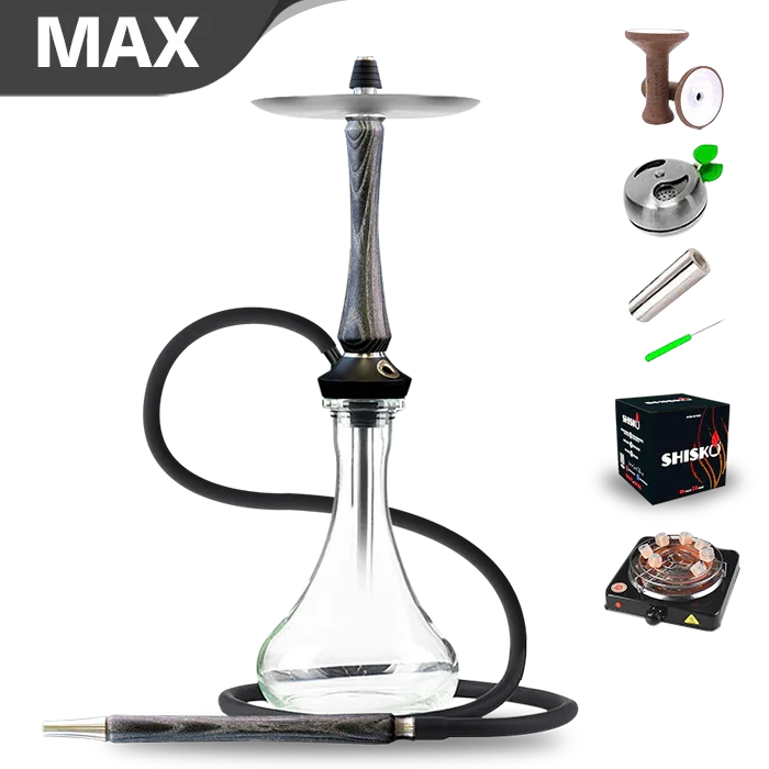 Union Hookah Sleek V2 - Black with Silver