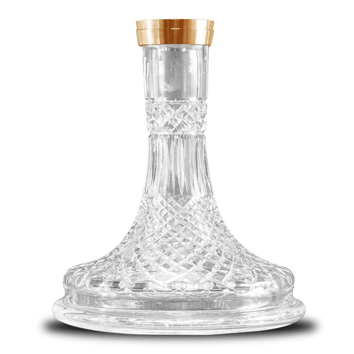 Union Hookah Fibonacci Gewinde-Bohemia-Kristallbasis (Geschnitzt) PVD Bronze