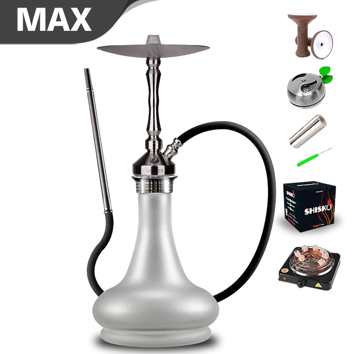 Vesper Hookah Edelstahl Vega mit matter Base