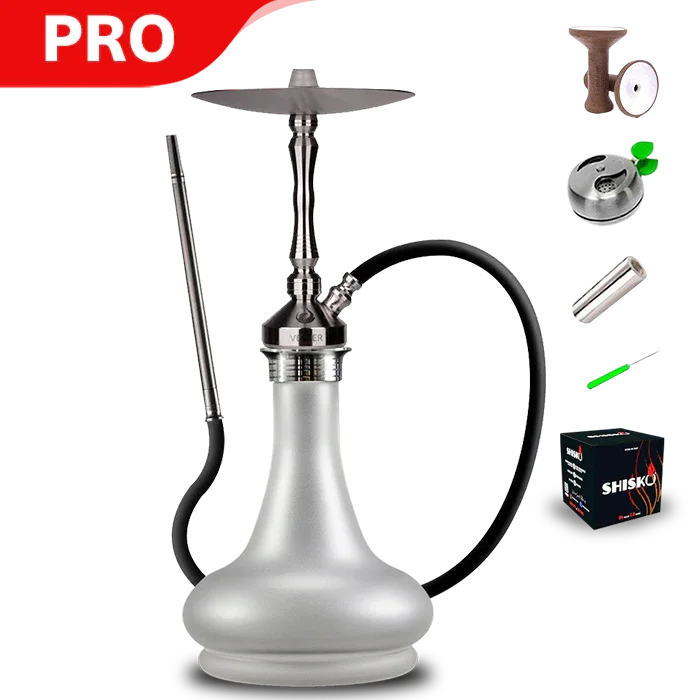 Vesper Hookah Edelstahl Vega mit matter Base