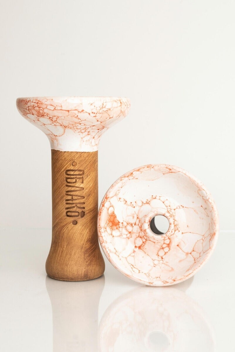 Oblako Phunnel M Glaze Bowl - White Red Marble