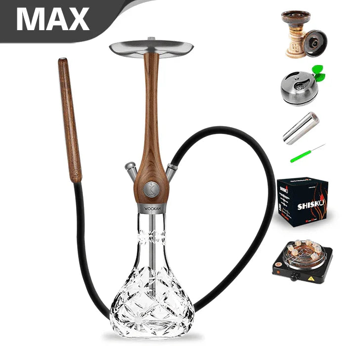 Wookah Walnut Mastercut Bloom Shisha