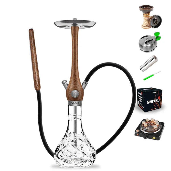 Wookah Walnut Mastercut Bloom Shisha