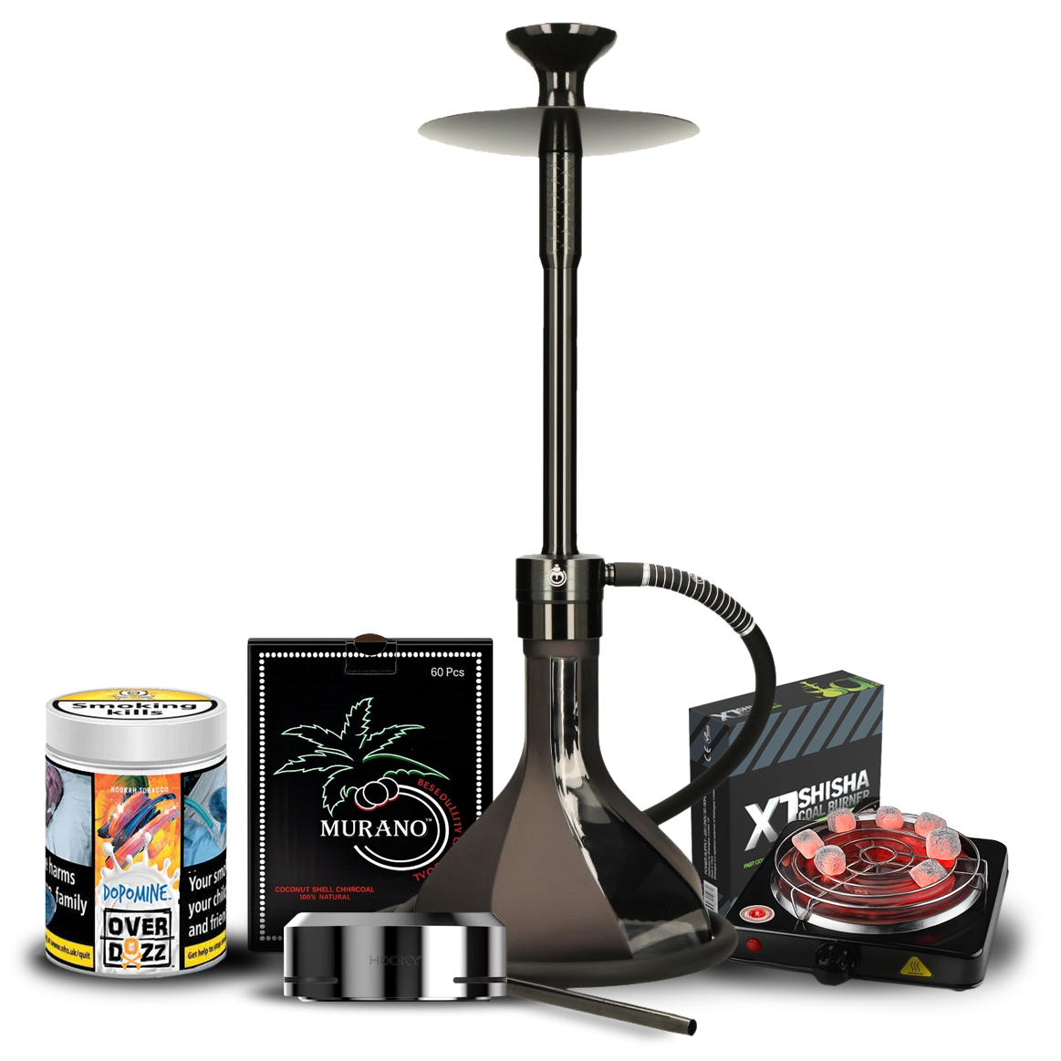 Octagon Shisha Starter Kit - Full Black
