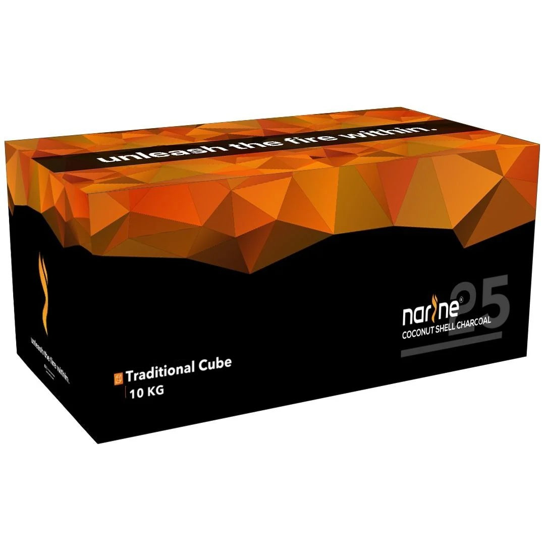 Narine 25mm Natural Coconut Charcoal 10kg Lounge Pack box