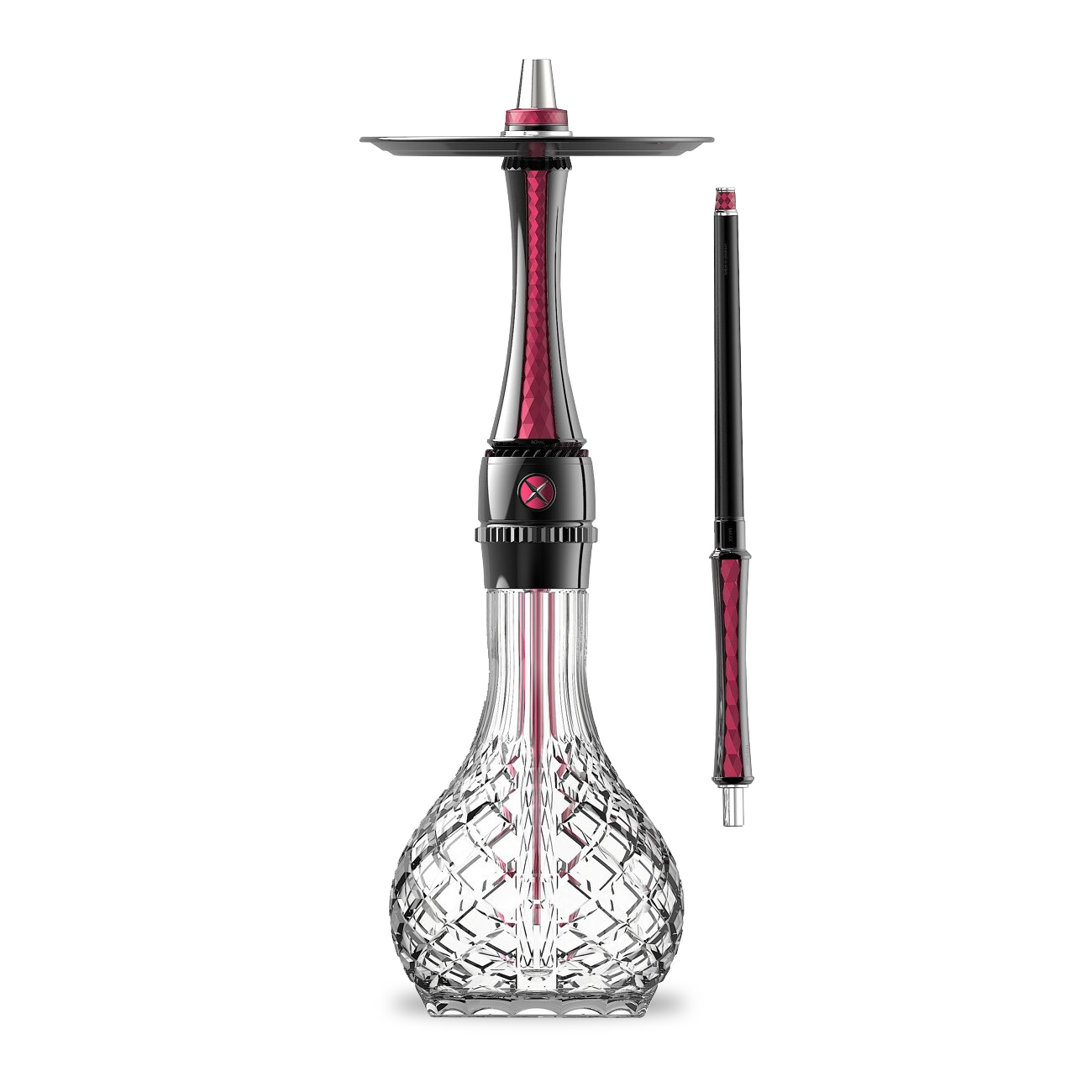 Maxx Royal Screw System Hookah- Ruby Black