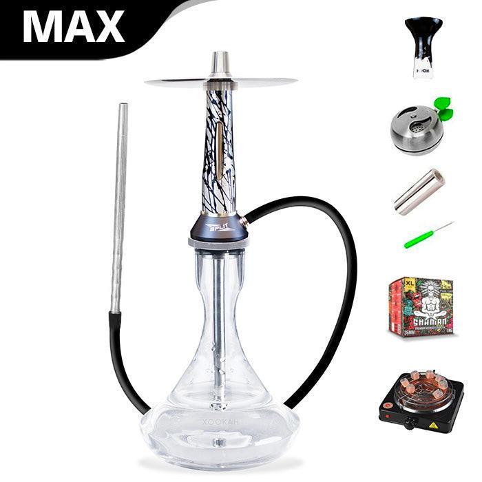Nova Smoke Split Hookah - Silver Black - shishagear - UK Shisha Hookah Black Friday