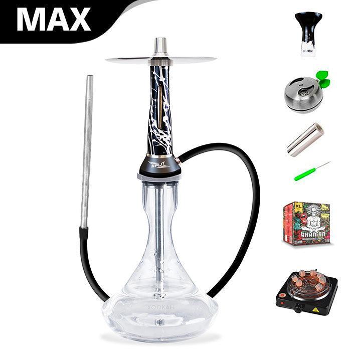 Nova Smoke Split Hookah - Black Silver - shishagear - UK Shisha Hookah Black Friday