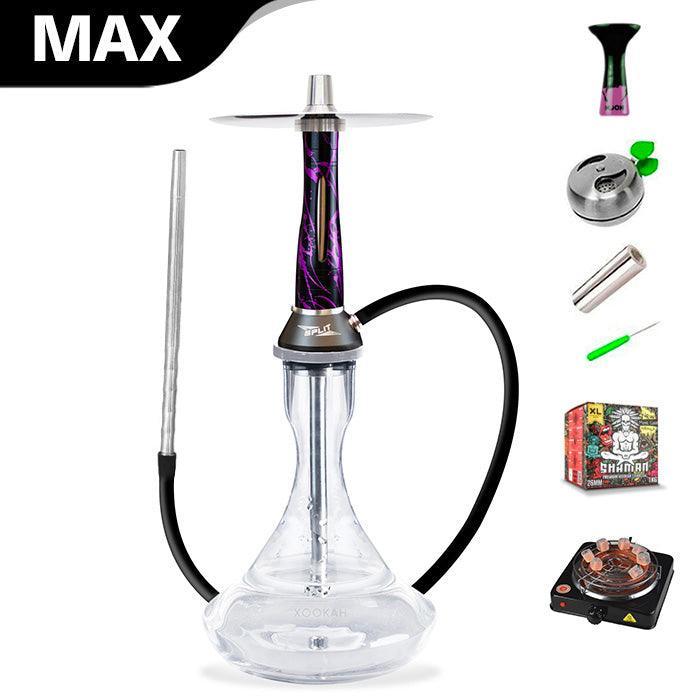 Nova Smoke Split Hookah - Black Purple - shishagear - UK Shisha Hookah Black Friday