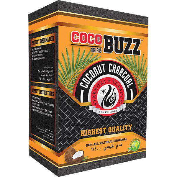 Starbuzz Cocobuzz 1.0 Natural Coconut Shisha Charcoal 108pcs FLATS - shishagear - UK Shisha Hookah Black Friday