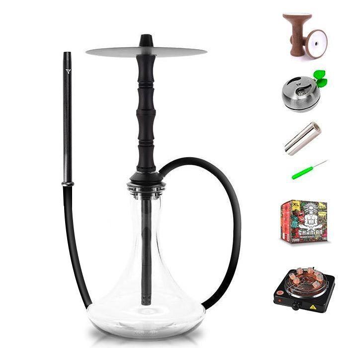 Vyro Versa with V1 Black Sleeve &amp; Blow Off Hookah Set - Black - shishagear - UK Shisha Hookah