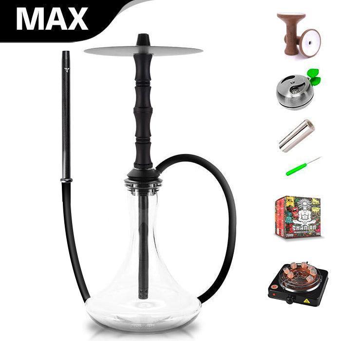 Vyro Versa with V1 Black Sleeve &amp; Blow Off Hookah Set - Black - shishagear - UK Shisha Hookah