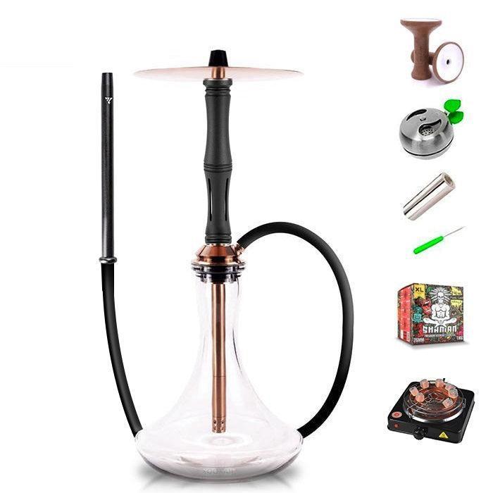 Vyro Versa with V4 Poly Black Sleeve &amp; Blow Off Hookah Set - Rose - shishagear - UK Shisha Hookah