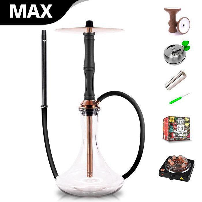 Vyro Versa with V4 Poly Black Sleeve &amp; Blow Off Hookah Set - Rose - shishagear - UK Shisha Hookah